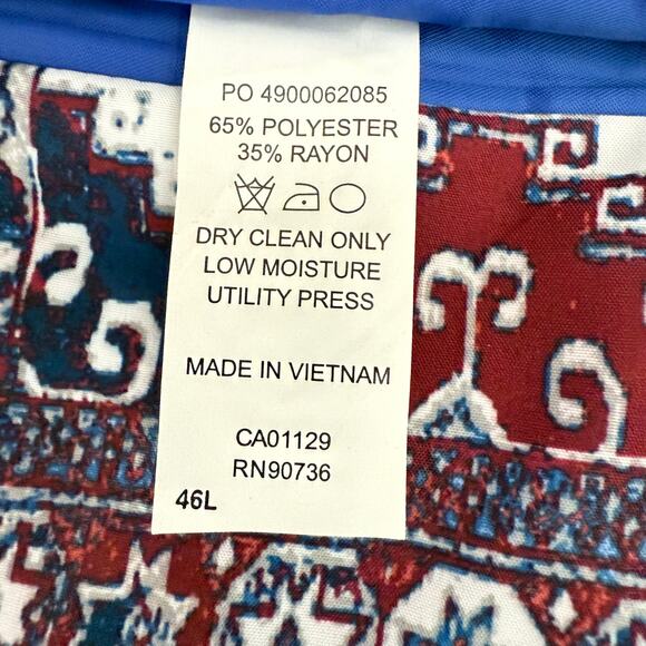 TALLIA Men’s Light Blue Woven Sportcoat Jacket 46L Single Breasted - Picture 10 of 11